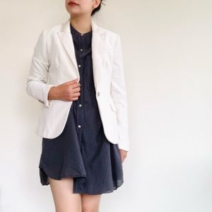 90s White Velvet Blazer